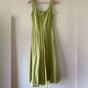 VTG Newport News Green Sleeveless Maxi Y2K Dress Size 6 Renaissance Faire